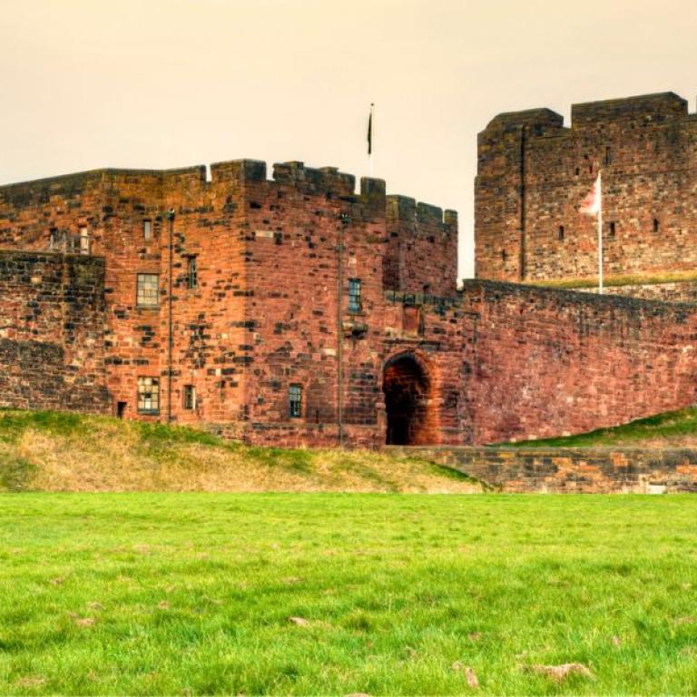 The medieval castle in Carlisle on Hadrian's Wall Camino