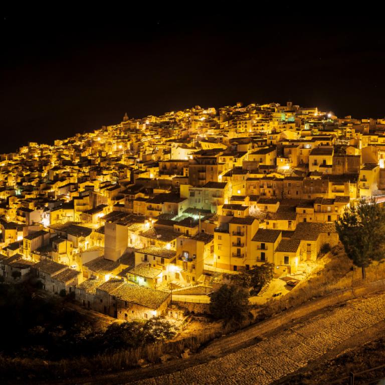 town of prizzi in Sicily on Magna Via Francigena