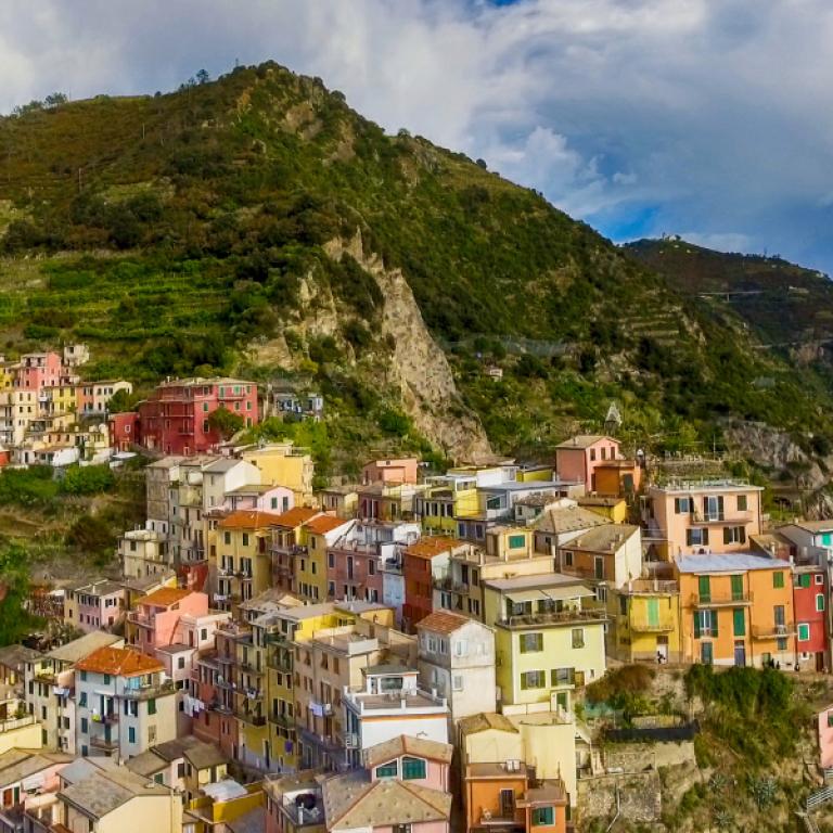 village of colorful houses in the iconic cinque terre