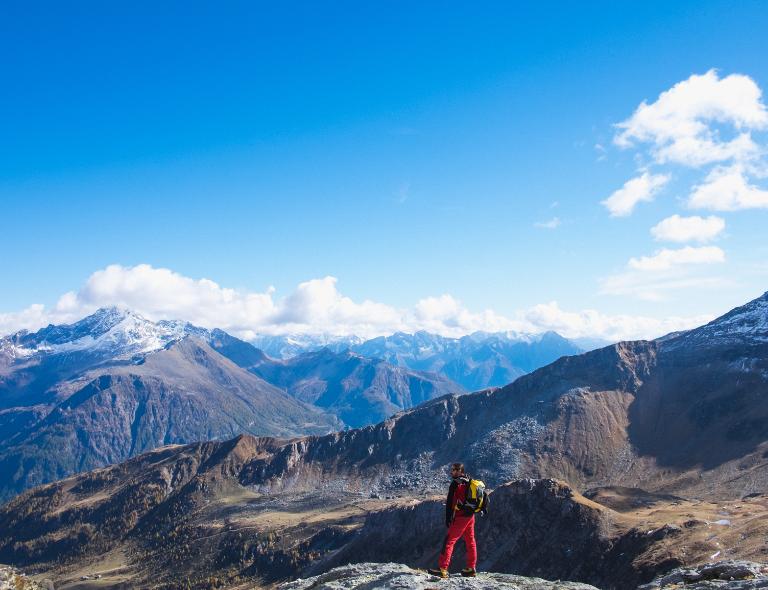 man in the mountains of val chiavenna 