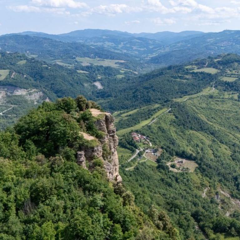 Via degli Dei Walk church on hill