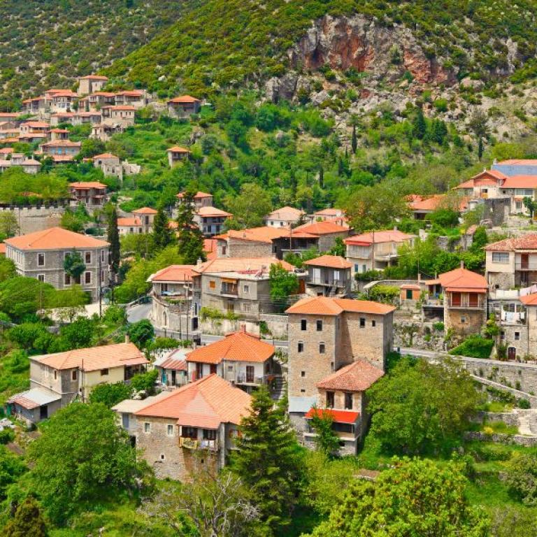 A view of the village of Stemnitsa in Greece