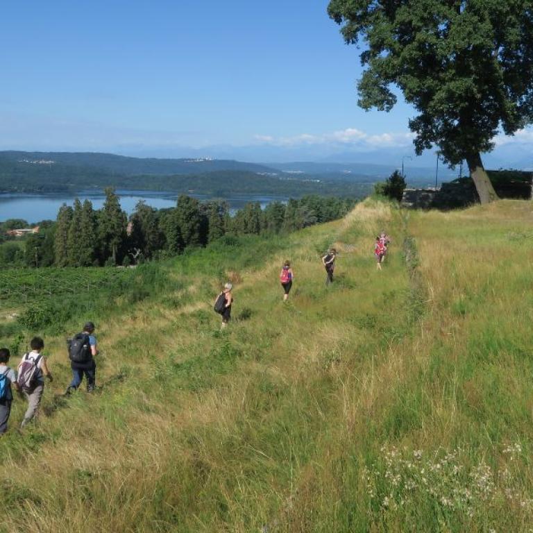 Caminos di Oropa hill view towards lake viverone