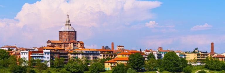 Via Francigena city center of pavia and its cathedral