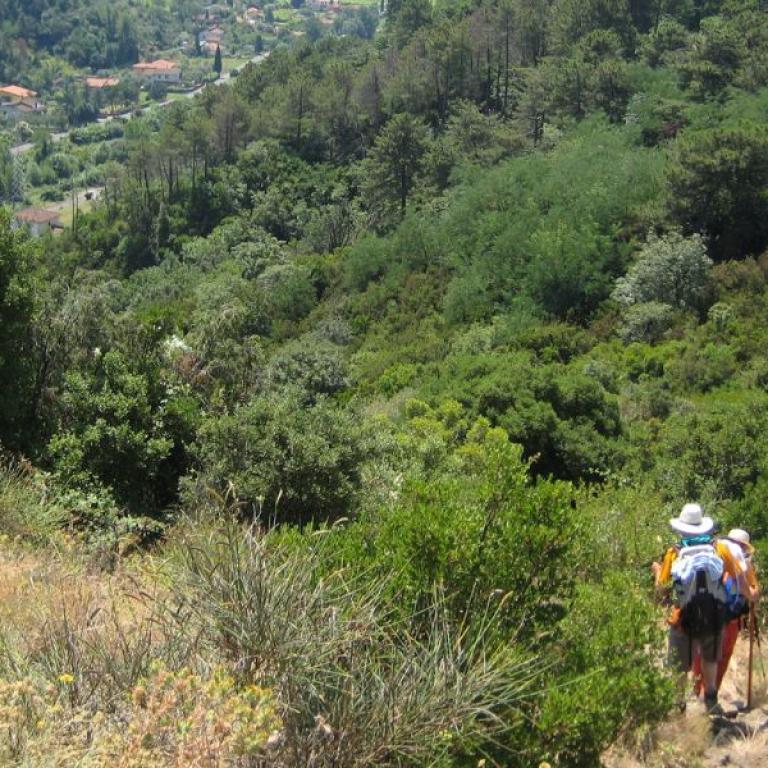 people walking the via francigena in aulla