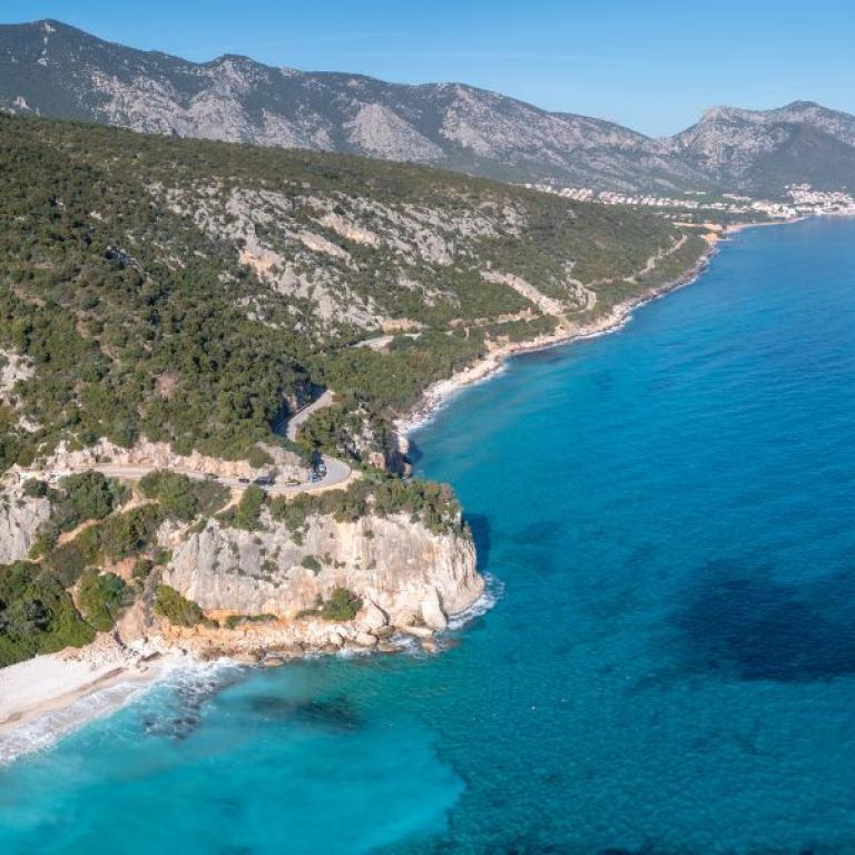 coast and sea around cala gonone in sardinia