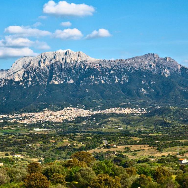oliena village in sardinia mountains