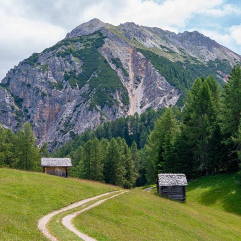 woman admiring the view in val badia