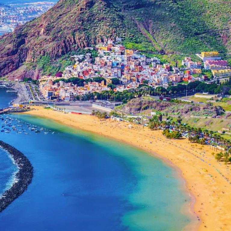 Volcanic Islands: colors of Tenerife and its blue sea
