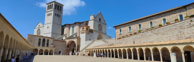 The Basilica of Saint Francis in Assisi, an iconic stop along the St Francis Way