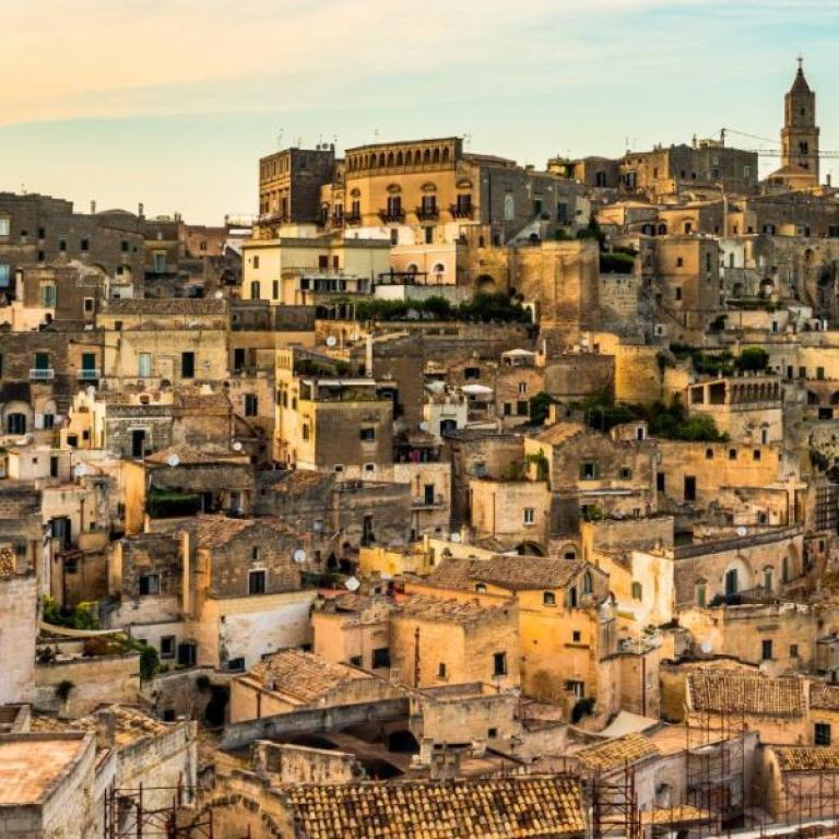 Cammino Materano vista centro matera sassi