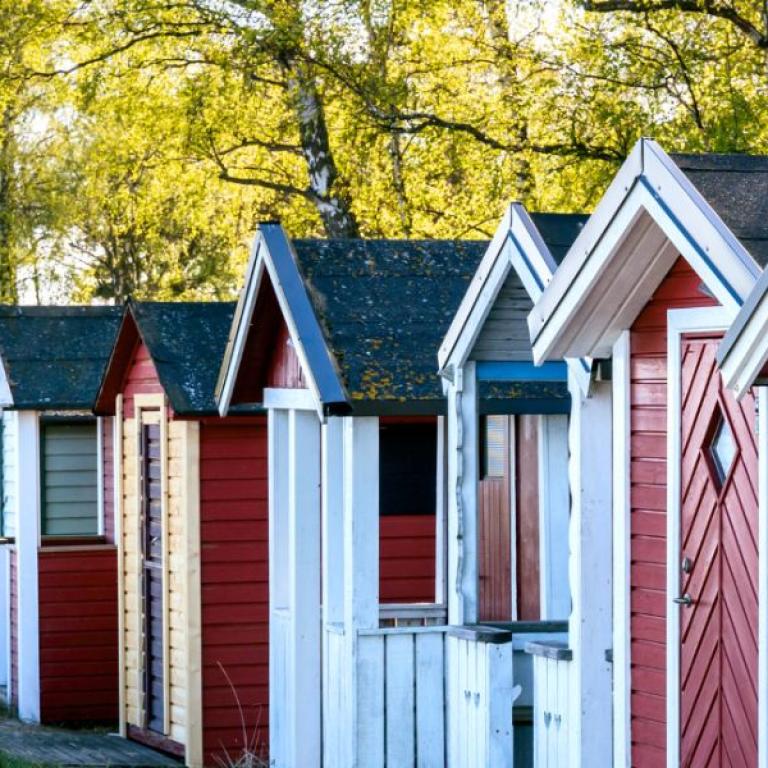 colorful houses of sweden