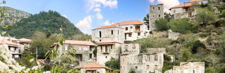 stemnitsa village on mountain menalon
