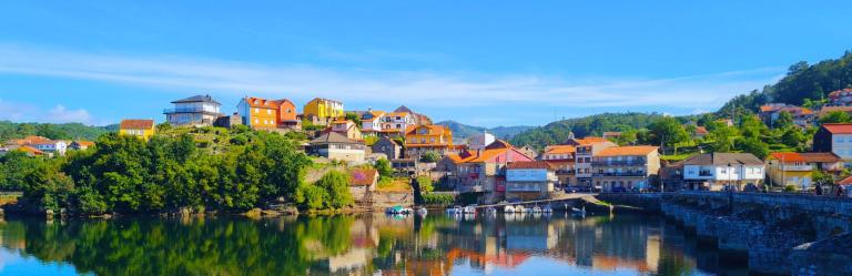 The colorful town of Caldas De Rei on the Camino Portuguese