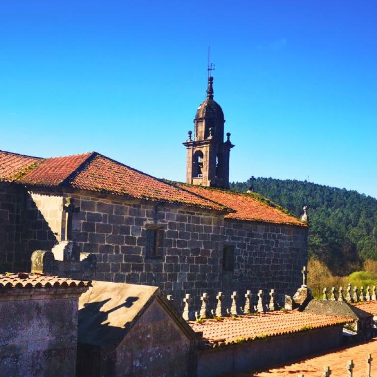 Ancient palace in Pontevedra's historic center on the Cammino Portuguese
