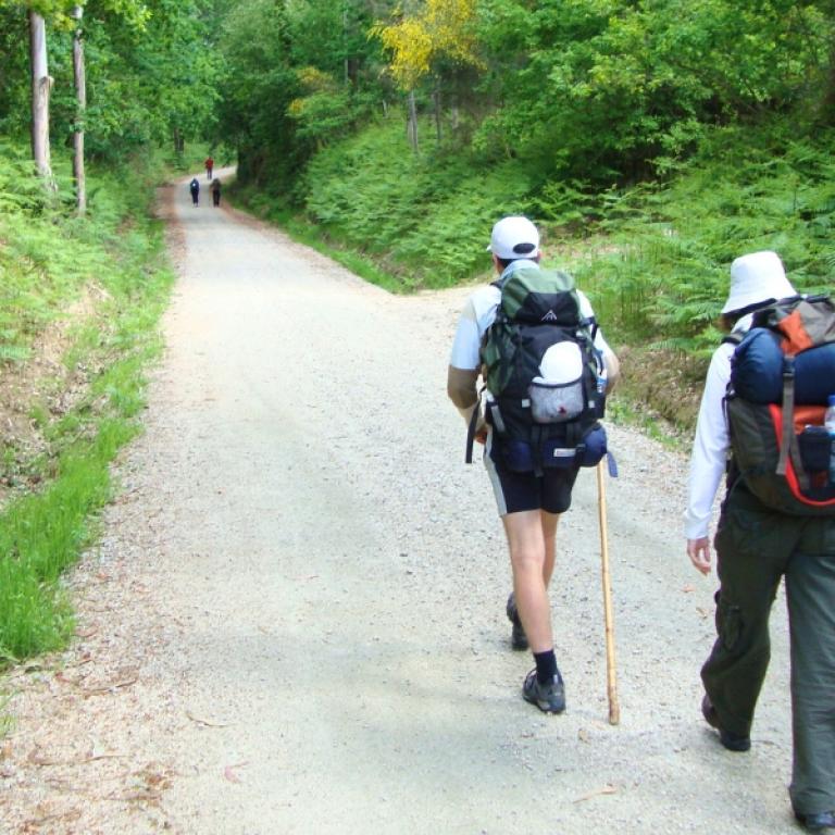 Pellegrini in cammino nei sentieri del Cammino Portoghese Valença Santiago