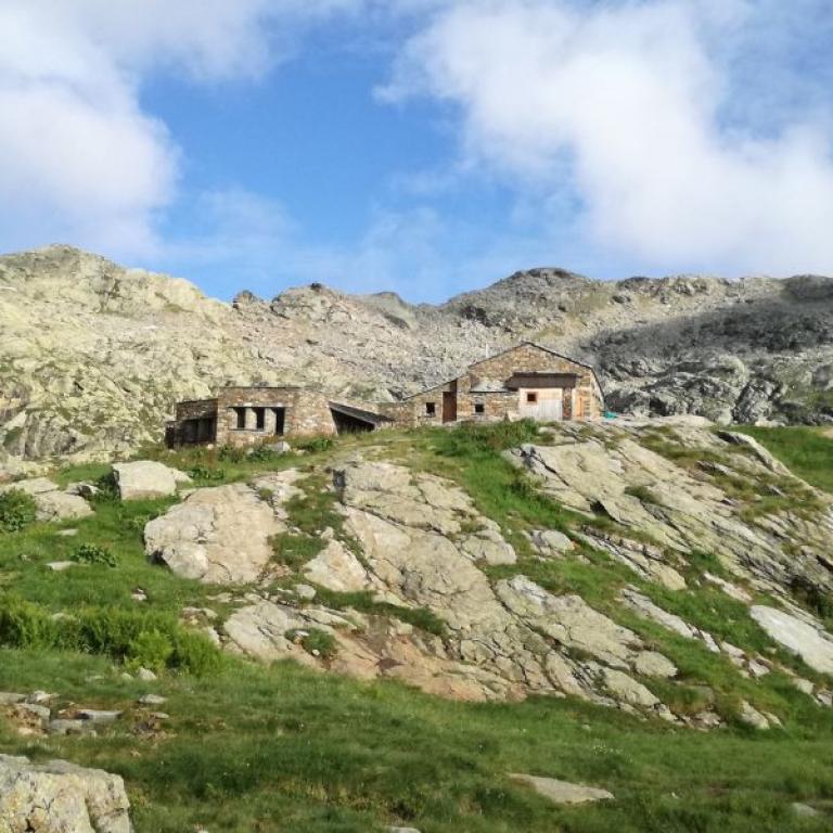 panorama of rocky valley in Lys