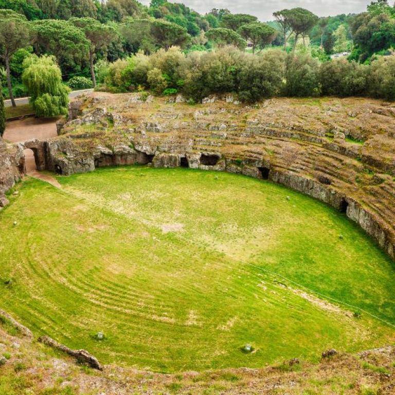 sutri amphitheater in via romea germanica to rome