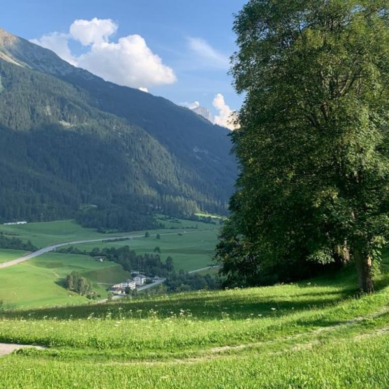 via spluga tourist walking to andees valley