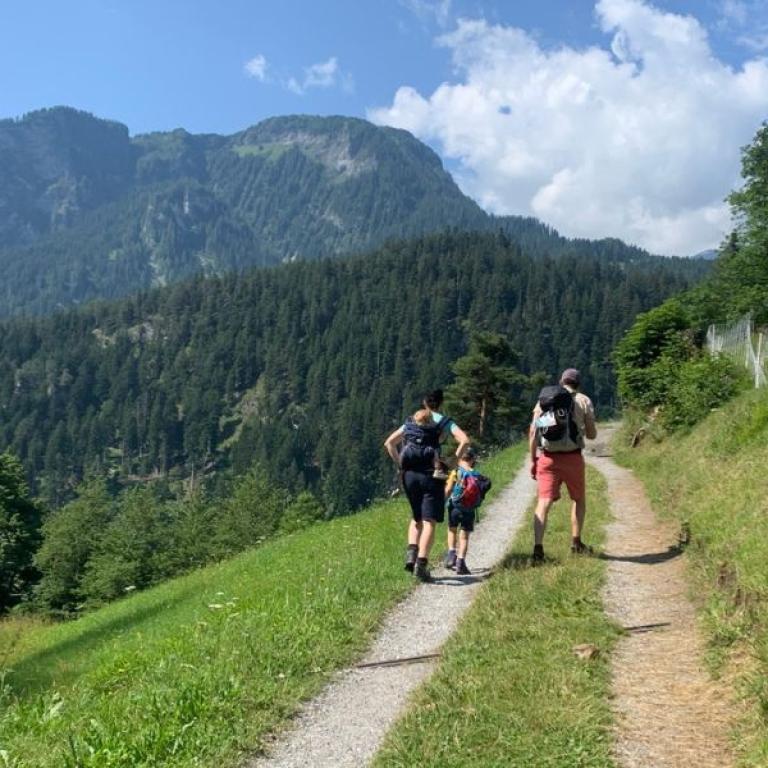 via spluga family walking the path