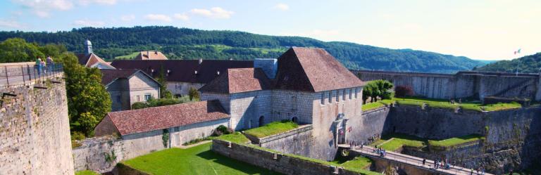 The medieval fortress of Besançon along the Via Francigena