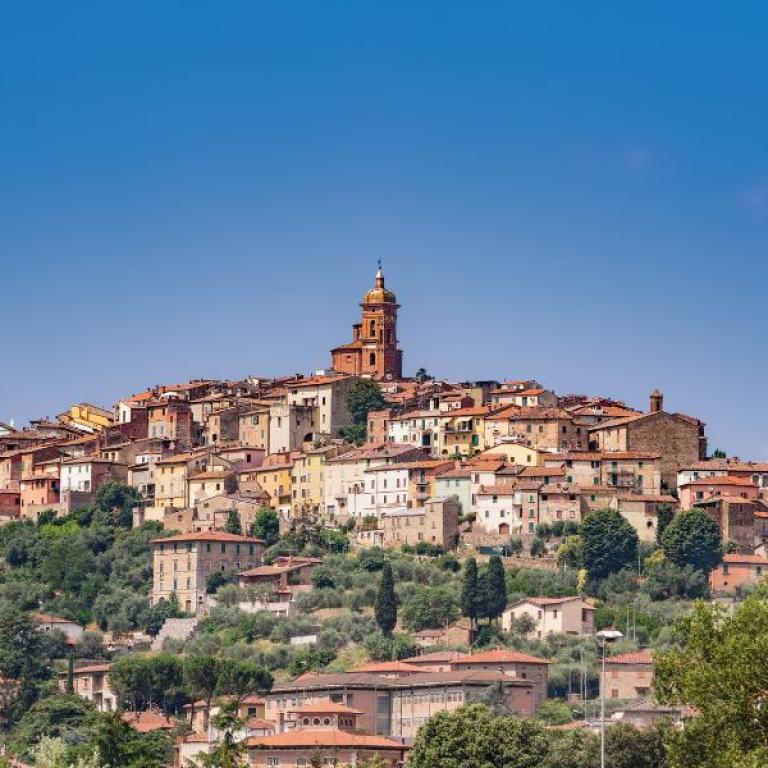 Under the Tuscan Sun view of hilltop town sinalunga