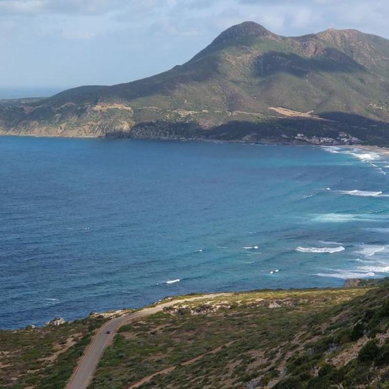 buggerru coast and blue sea in west sardinia