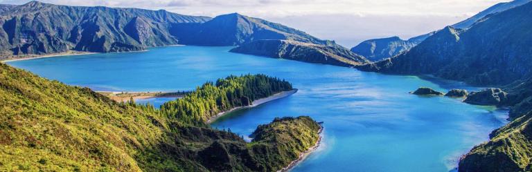 The Fogo Azores island lake boasts clear waters