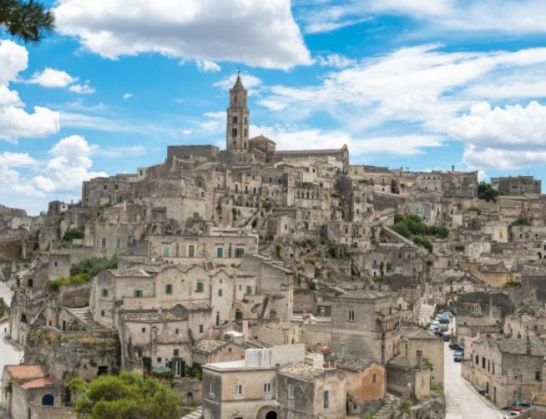 The city of Matera and its typical stones 