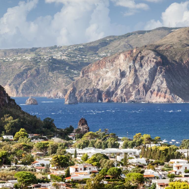A panoramic view of Sicily coast
