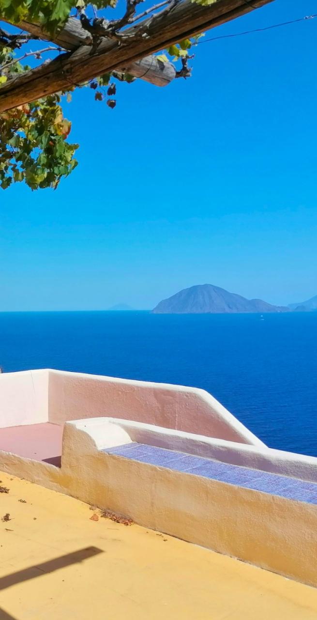 A panoramic view of an Aeolian island during a hike in Sicily