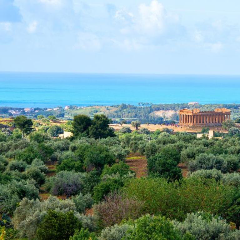 View over the Valley of the Temples in Agrigento in a Sicily walking tour