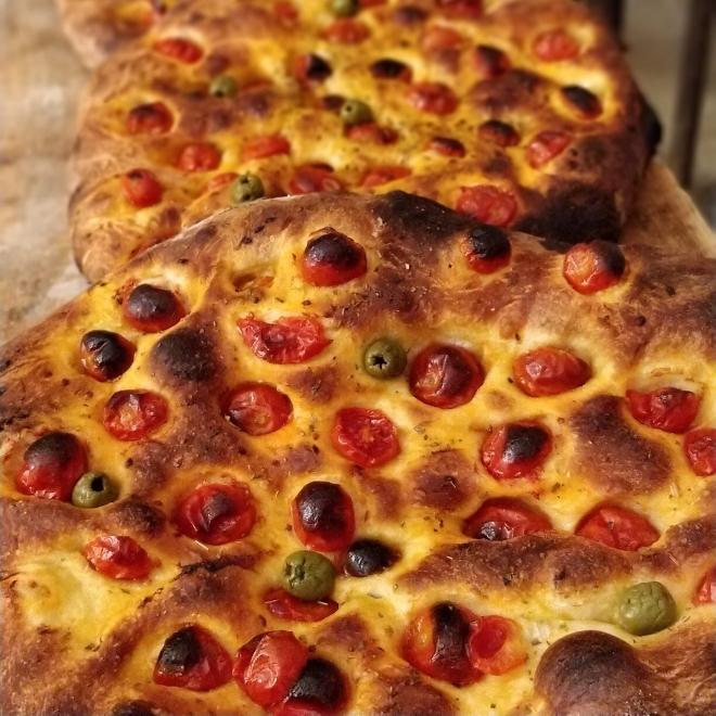 Traditional Apulian focaccia served after a day of hiking in Southern Italy