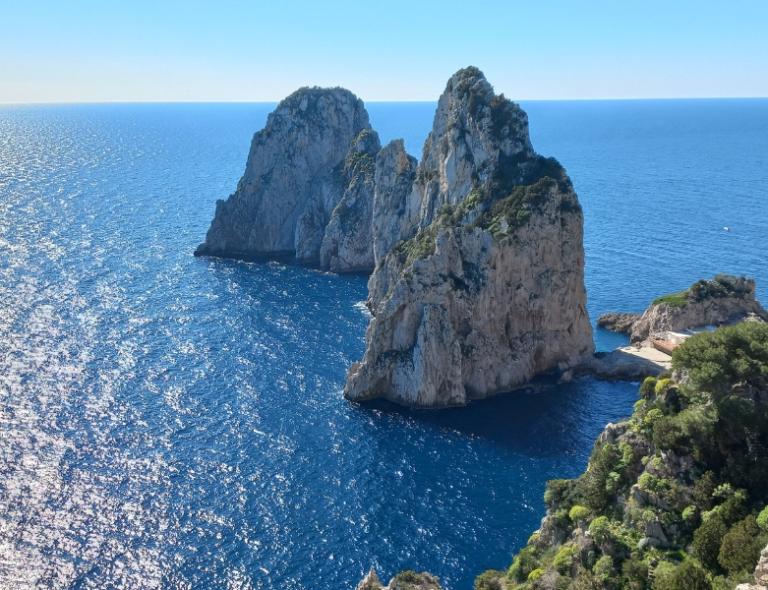 The blue Mediterranean of Amalfi Coast southern Italy