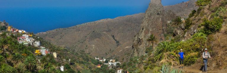 Winter Sun Gomera hikers hills and sea