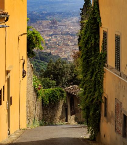 fiesole street from which you can admire Florence