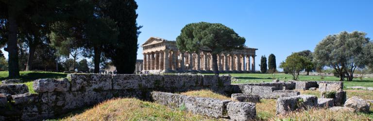 cilento temple of paestum on walking trail 