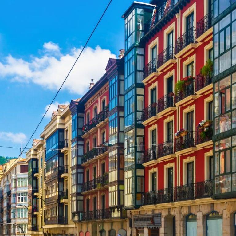 Charming avenues of the city Bilbao