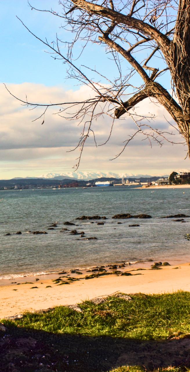 Santander Geuggenheim city aerial panoramic view