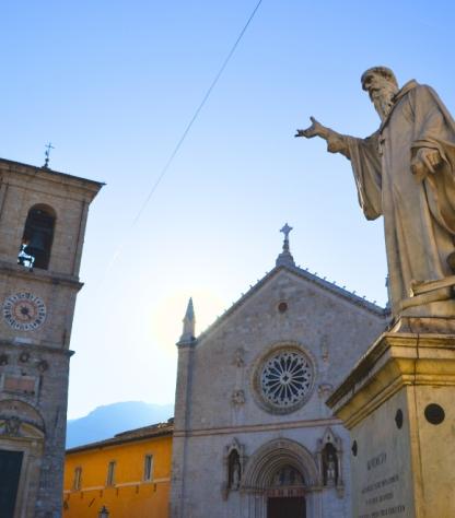 st benedict way, norcia main square