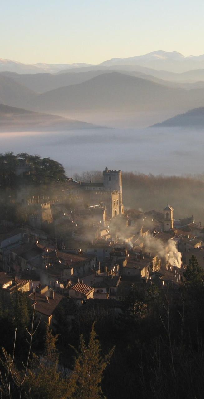 View of Orvinio on the St Benedict Path at Sunrise