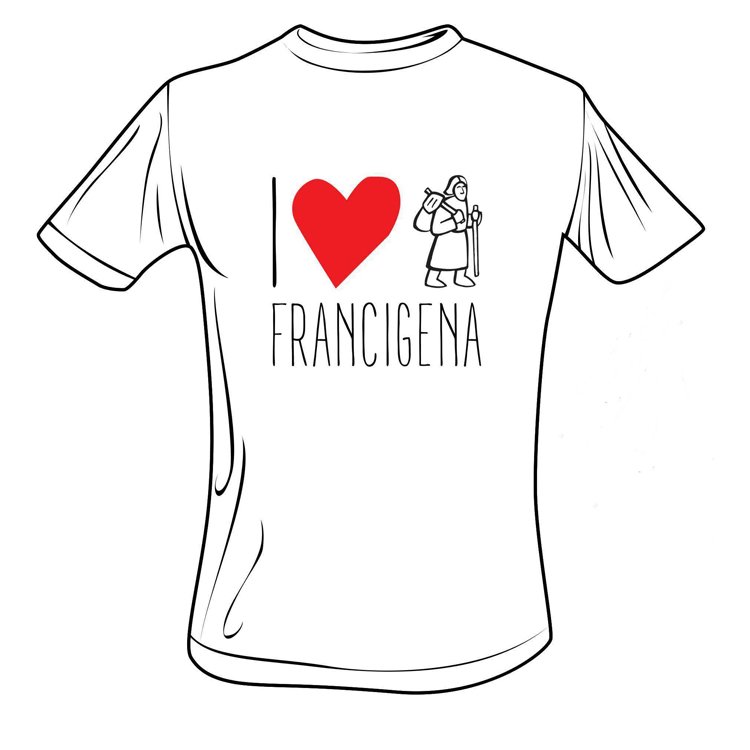 T-SHIRT ufficiale I LOVE Francigena